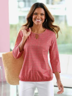T-shirt à manches 3/4 ourlet élastique flatteur
