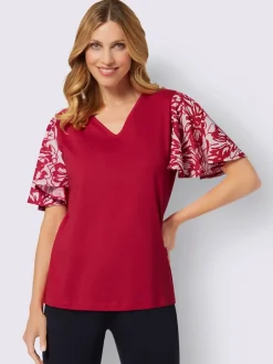 T-shirt à manches courtes encolure en v affinante