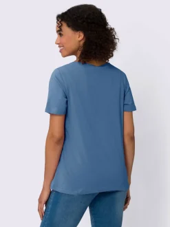 T-shirt à manches courtes imprimé transfert couleur argenté