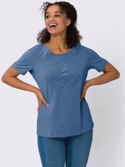 T-shirt à manches courtes imprimé transfert couleur argenté