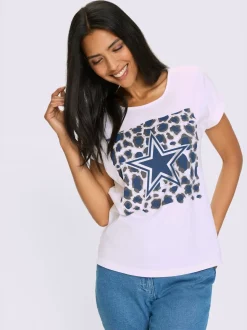 T-shirt à manches courtes imprimé brillant