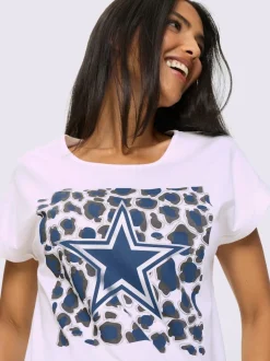 T-shirt à manches courtes imprimé brillant