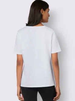 T-shirt à manches courtes joli imprimé feuilles