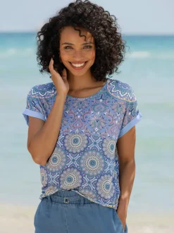 T-shirt à manches courtes motif patchwork