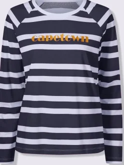 T-shirt à rayures imprimé couleur or