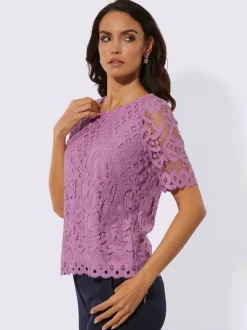T-shirt en dentelle dentelle élastique