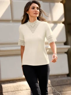 T-shirt en dentelle viscose