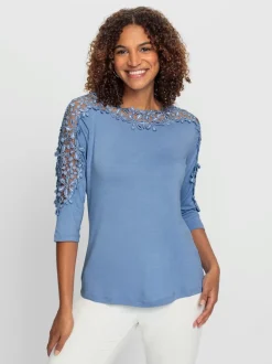 T-shirt en dentelle viscose