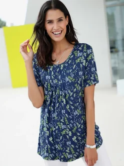 T-shirt femme évasé avec plis avant affinant