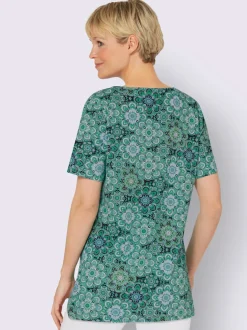 T-shirt long encolure carrée