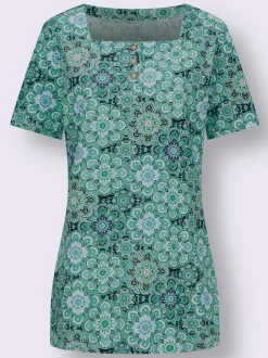 T-shirt long encolure carrée