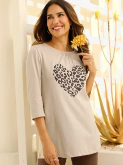 T-shirt long pur coton
