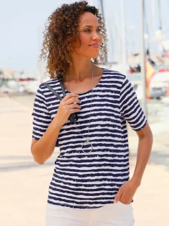T-shirt rayé viscose