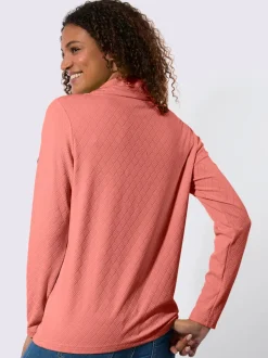 T-shirt à col roulé jacquard en jersey tendance