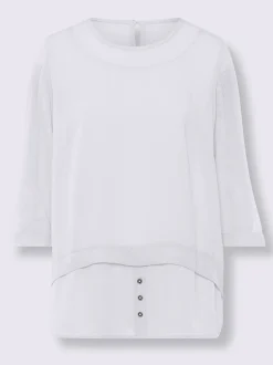 T-shirt empiècements résille, allure élégante