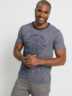 T-shirt empiècement uni à l'encolure