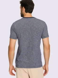 T-shirt empiècement uni à l'encolure