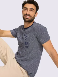 T-shirt empiècement uni à l'encolure