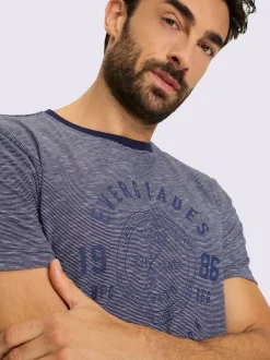 T-shirt empiècement uni à l'encolure