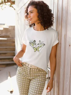 T-shirt à encolure ronde avec viscose (ecovero)