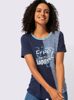 T-shirt à encolure ronde 50% coton et 50% modal