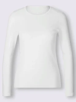 T-shirt à encolure ronde côtes fines