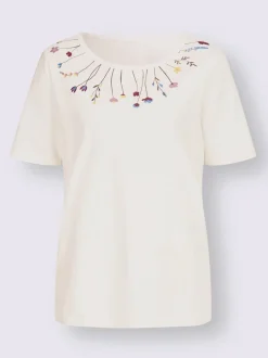 T-shirt à encolure ronde joli imprimé à l'encolure