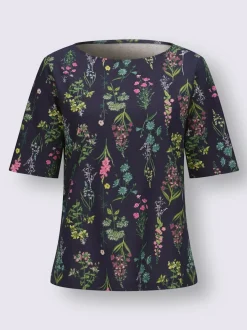 T-shirt à encolure ronde motif floral