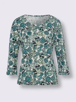 T-shirt à encolure ronde motif imprimé fantaisie