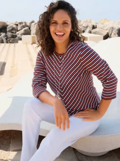 T-shirt à encolure ronde motif jacquard