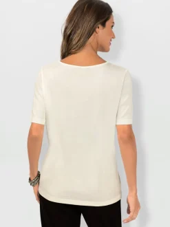 T shirt en coton et manches courtes avec imprimé abstrait