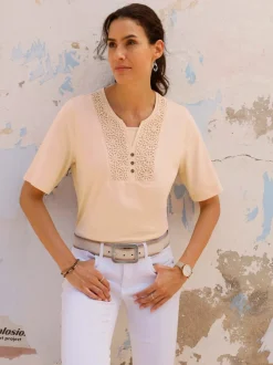 T-shirt en dentelle coton issu de l’agriculture biologique