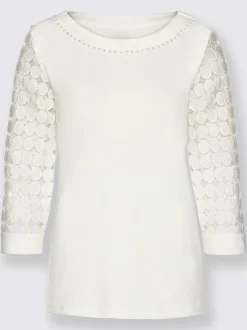 T-shirt en dentelle qualité indéformable