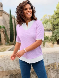 T-shirt 2 en 1 jacquard