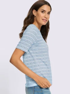 T-shirt en v jacquard en jersey tendance