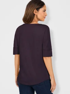T shirt femme col rond et manches courtes