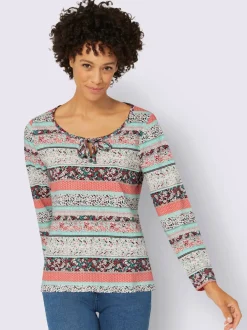 T-shirt femme en motif à rayures