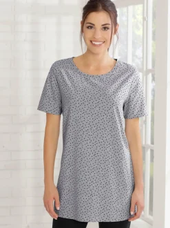 T-shirt femme long avec imprimés pois