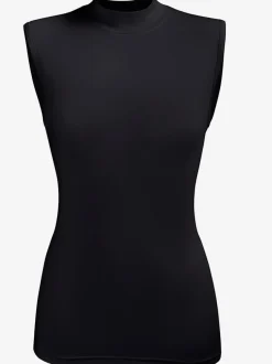 T-shirt femme sans manche à col montant