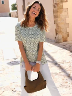 T-shirt imprimé 50% coton et 50% modal