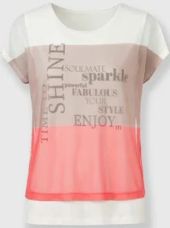 T shirt imprimé 2 en 1 avec col rond et inscription