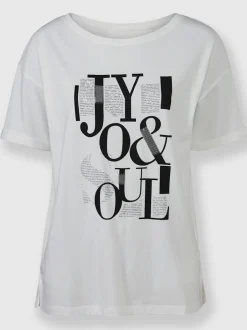 T shirt imprimé lettrage fantaisie encolure ronde et manches courtes