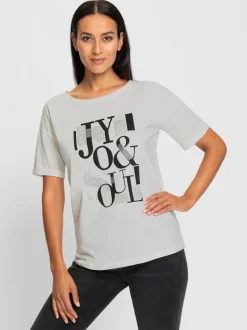 T shirt imprimé lettrage fantaisie encolure ronde et manches courtes