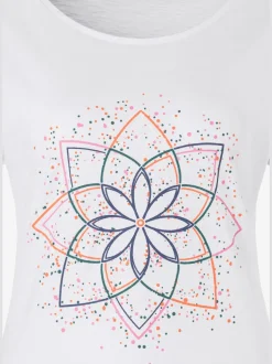 T-shirt imprimé mandala floral