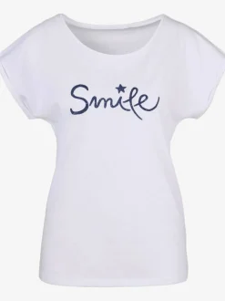 T-shirt imprimé « smile » tendance devant