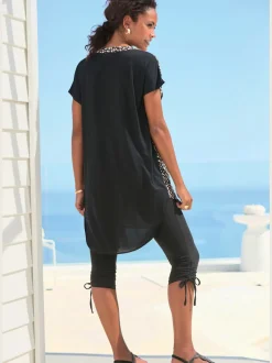 T-shirt long t-shirt à encolure en v