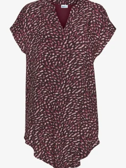 T-shirt long t-shirt à encolure en v avec bordure