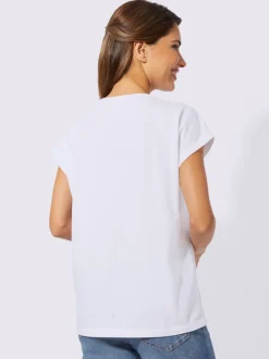 T shirt à manches courtes avec imprimé losanges et lignes graphiques
