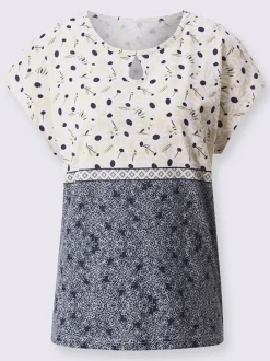 T shirt manches courtes col ronde coton trois motifs imprimés