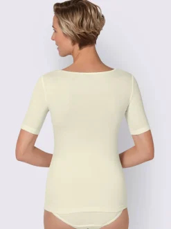 T-shirt manches courtes empiècement dentelle